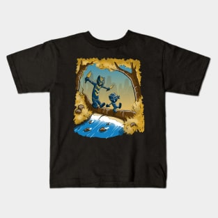 Black Panther And Golden Jaguar Kids T-Shirt